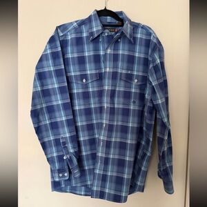 Roper Men’s Western Plaid Button Down Shirt Blue Size M
